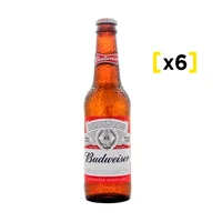 Cerveza Budweisser Botellin 330 Cc X6
