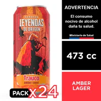Cerveza Leyendas De Origen Trauco Amber Lager 24 X 473 Cc.