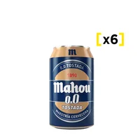 Cerveza Mahou Tostada Sin Alcohol Lata 330cc X6