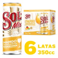 Cerveza Sol mix mango margarita lata 6 un de 350 cc