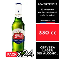 Cerveza Stella Artois 0° Sin Alcohol 24 X 330 Cc.