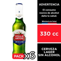 Cerveza Stella Artois 0° Sin Alcohol 6 X 330 Cc.