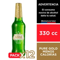 Cerveza Stella Artois Pure Gold 4,3 12 X 330 Cc