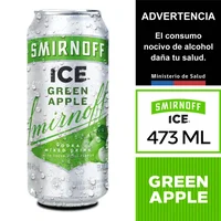 Cóctel Smirnoff ice green apple lata 473 cc