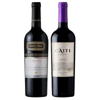 DUO CAITI - SANTA EMA (Carmenere): 1x Vino Santa Ema Gran Reserva Carmenere 750cc + 1x Vino Caiti Gran Reserva Carmenere 750cc