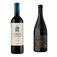 DUO MARQUES - TARAPACA: 1x Vino Marques de Casa Concha Carmenere 750cc + 1x Vino Tarapacá Etiqueta Negra Cabernet Sauvignon 750cc