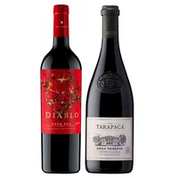 DUO VINOS IMPERDIBLES DIABLO-TARAPACA: 1x Vino Diablo Dark Red 750cc + 1x Vino Tarapacá Gran Reserva Cabernet Sauvignon 750cc