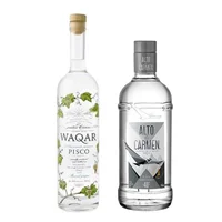 DUO WAQAR + ALTO: 1x Pisco Waqar 700cc + 1x Pisco Alto del Carmen Transparente 750cc 40º alc.