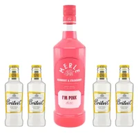 Gin Merle I'M Pink 37.5° 750cc + 4 Britvic Tonic Water 200cc