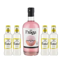 Gin Praga Grapefruit 38° 700cc + 4x Agua Tónica Britvic 200cc