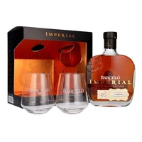 KIT RON BARCELO IMPERIAL: 1x Ron Barcelo Imperial Premium 700cc + 2 vasos vidrio.