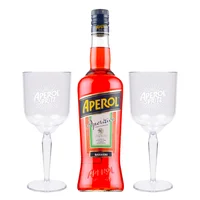 Licor Aperitivo Aperol 750cc + 2 Copas Oficiales Acrílicas