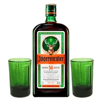 Licor Jagermeister 35° 1000cc + 2 Vasos Shots 20cc de Regalo