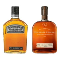 Pack 2x Whisky Bourbon Súper Premium - Gentleman + Woodford - 750ml