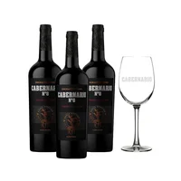 Pack 3x Vino Cabernario Cabernet Sauvignon 750 cc + Copa Premium 360cc