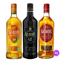 Pack 3x Whisky Grants - Orange + 12 Años - Family Reserve - 750ml