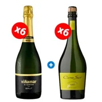 Pack 6 Espumantes Viña Mar Brut 750cc + 6 Espumantes Cono Sur Brut 750cc ($3.990 c/u)