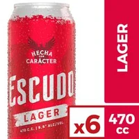 Pack 6 un. Cerveza Escudo Lager 5.5° 470 cc