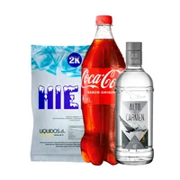 Pack Alto Del Carmen Transparente 750cc+ Coca Cola 1.5 Lt+ Hielo 2 Kg