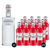 PACK BOTANIST + BRITVIC CRANBERRY: 1x Gin The Botanist (31 BOTANICOS - 22 ENDEMICOS DE ISLAY) 700cc 46º alc. + 12x Britvic Cranberry Juice 200cc