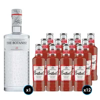 PACK BOTANIST + BRITVIC TOMATO JUICE: 1x Gin The Botanist (31 BOTANICOS - 22 ENDEMICOS DE ISLAY) 700cc 46º alc. + 12x Britvic Tomato Juice 200cc