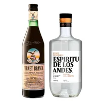 PACK BRANCA + EDLA: Licor Fernet Branca 750cc + Pisco Espíritu de Los Andes 750cc