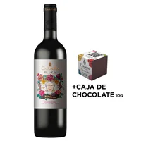 PACK CARMEN FRIDA KAHLO + MINI CAJA DE CHOCOLATE (10gr): 1x Vino Carmen Reserva Frida Kahlo Carmenere 750cc + 1x Mini Caja Chocolate Carmen Frida Kahlo (10gr)