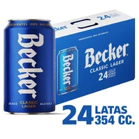 Pack Cerveza Becker lata 24 un de 354 cc