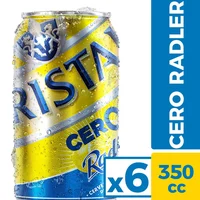 Pack Cerveza Cristal Cero radler sin alcohol lata 6 un de 350 cc
