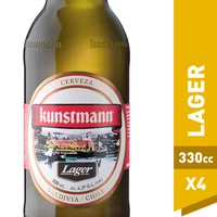 Pack Cerveza Kunstmann lager rubia long neck botella 4 un de 330 cc
