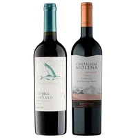 PACK DUO GRAN RESERVA Nº4 (Carmenere/Ensamblaje): 1x Vino Odfjell Capítulo Flying Fish Gran Reserva Ensamblaje 750cc + 1x Vino Castillo de Molina Gran Reserva Carmenere 750cc