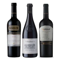 PACK GRAN RESERVA SUMMER Nº2: Vino Santa Ema Gran Reserva Malbec 750cc + Vino Tarapacá Gran Reserva Cabernet Sauvignon 750cc + Vino Ventisquero Queulat Gran Reserva Cabernet Sauvignon 750cc