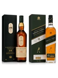 Pack Lagavulin 16 Años + Johnnie Walker Green Label 15 Años 750 Cc