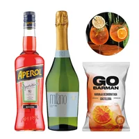 Pack Licor Aperol 750cc + Espumante Milano 750cc + Deshidratado Go Barman 32g