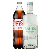 Pack Pisco Bauzá Blanco Especial Transparente doble destilado 35° 1.000 cc + Coca-Cola light 1.5lt
