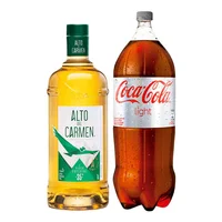 PACK PROMO NEGRA N°2: 1x Pisco Alto del Carmen 35º alc. 1 Litro + 1x Bebida Coca Cola Light 3 Litros