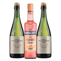 PACK RAMAZZOTTI - FINCA FLICHMAN: 1x Licor Aperitivo Ramazzotti Rosatto 700cc + 2x Espumante Finca Flichman Extra Brut 750cc