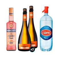 PACK SPRITZ PERFECTO (RAMAZZOTTI - UNDURRAGA): 1x Licor Aperitivo Ramazzotti Rosatto 700cc + 2x Espumante Undurraga Brut 750cc + 1x Agua Soda Cotti 2 Litros