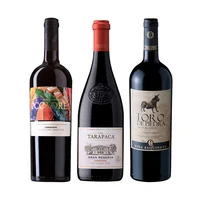 PACK TINTOS TRIO ATÓMICO: Vino Toro de Piedra Cabernet Sauvignon 750cc + Vino 7 Colores Gran Reserva Carmenere 750cc + Vino Tarapacá Gran Reserva Carmenere 750cc