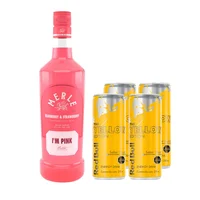 Pack Tropical Gin: Gin Merle I'M Pink 750cc + 4 Red Bull Yellow 250cc
