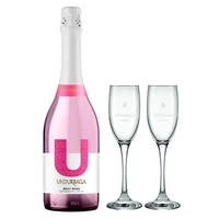 PACK UNDURRAGA U BRUT ROSE + COPAS: 1x Espumante Undurraga U Brut Rose 750cc 12°alc. + 2x Copas Undurraga 