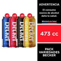 Pack Variedades Cerveza Becker 473 Cc