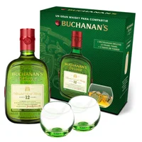 Pack Whisky Buchanans 12 Años 750cc + 2 Vasos