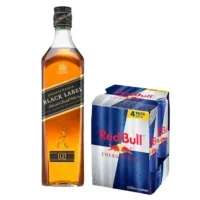 Pack Whisky Johnnie Walker Black Label 750cc + 6 Red Bull Regular 250cc