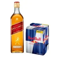 Pack Whisky Johnnie Walker Red Label 750cc + 6 Red Bull Regular 250cc