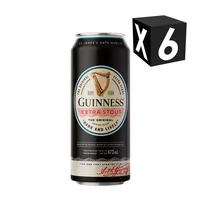 Pack X6 – Cerveza Guinness Extra-stout 473ml Vol 5°