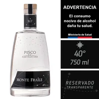 Pisco Monte Fraile Transparente 40° 750 Ml.