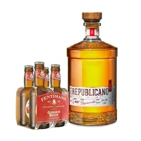 Pisco Republicano Añejado en Roble 750cc 40º alc. + 4x Bebida Premium Fentimans Ginger Beer 200cc