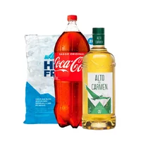Promo Pack Pisco Alto Del Carmen 35° 1lt + Coca Cola 3lt + Hielo 2kg