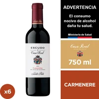 Vino Escudo De Casa Real Carmenere 6 X 750 Ml.